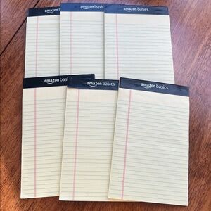 6 small writing pads.  5" x 8"